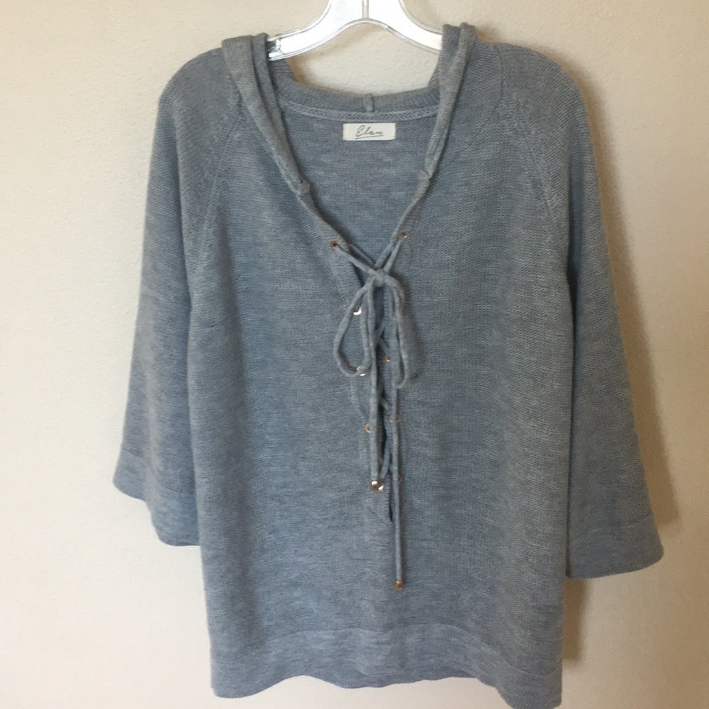 Elan lace-up hooded sweater